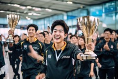 冠军战队GEN凯旋返韩 仁川机场接机盛况：GEN粉丝热情迎接与战队成员暖心互动